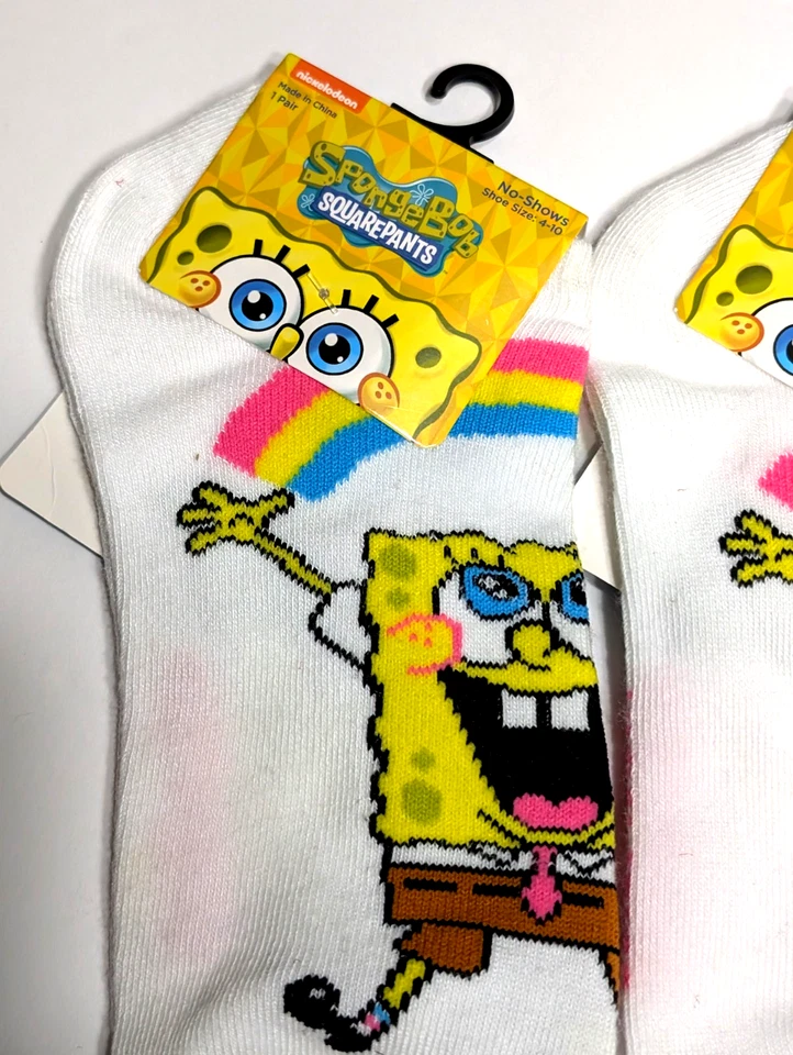Bob Esponja Pantalones Cuadrados No-Shows Mujer Calcetines Zapato Talla 4-10 Regalo de Vacaciones 3 Pares Foto 2 de 4