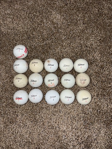 15 Used Titleist 1 Golf Balls With 1 Free 3 Range Golf Ball