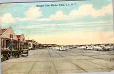Mitchel Field Hangar Line Curt Teich Linen Postcard 1951 Long Island NY