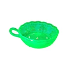 Westmoreland Green Depression Glass Bowl W/Handle Grape Pattern uranium Chipped