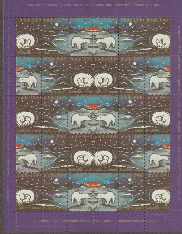GREENLAND - MNH COMPLETE SHEET OF 1980 CHRISTMAS ISSUE