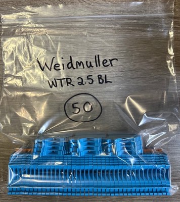 Weidmuller WTR 2.5 BL Test-Disconnect 2-Position Terminal Block, Qty:50
