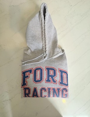 FORD Racing Logo Hoodie Hooded Sweatshirt Gray Sz XL Officially Licensed Motors