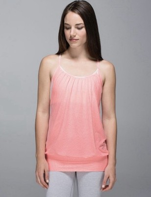 Lululemon No Limit Tank Top Pink Striped Womens Size 4 Workout Athleisure