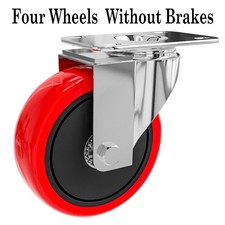 4x Castor Wheels Large 100mm, 700KG Heavy Duty Rubber Swivel Furniture Casters