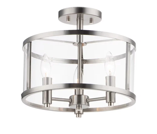 Maxim Sentinel 3-Light 13" Ceiling Light in Satin Nickel - Picture 1 of 2
