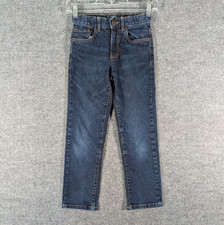 Lucky Brand Girls Size 8 Classic Straight Denim Dark Wash Jeans Adjustable Waist