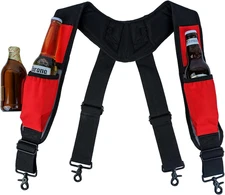 MELOTOUGH Men'S Suspenders, Tool Belt with Holster Beverage Holder, for Big and