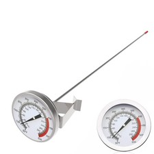Lightbeam 16" Long Stem Deep Fry Thermometer with Pot Clip, Instant Read 2" Dial