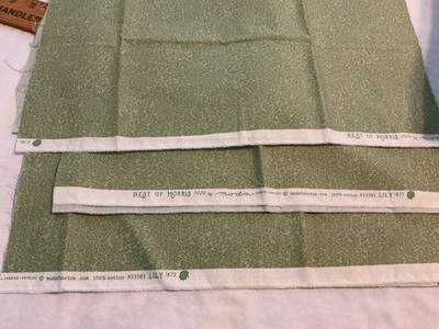Best of Morris 3 Pieces Lily Green Print Barbara Brackman Moda