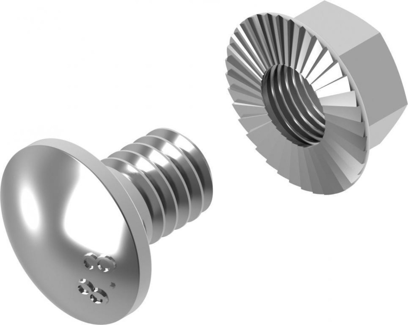 Mushroom Head Bolt with Serrated Flange Nut 651641