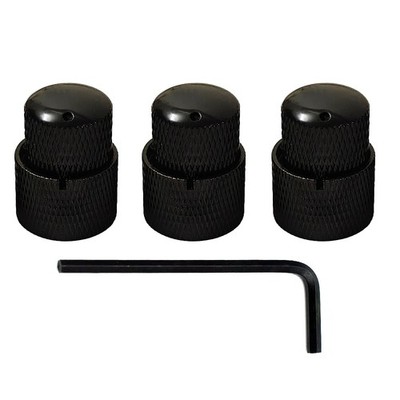 3pcs Black Electric Guitar Volume Tone Control Knob Stacked Dual Concentric Knob