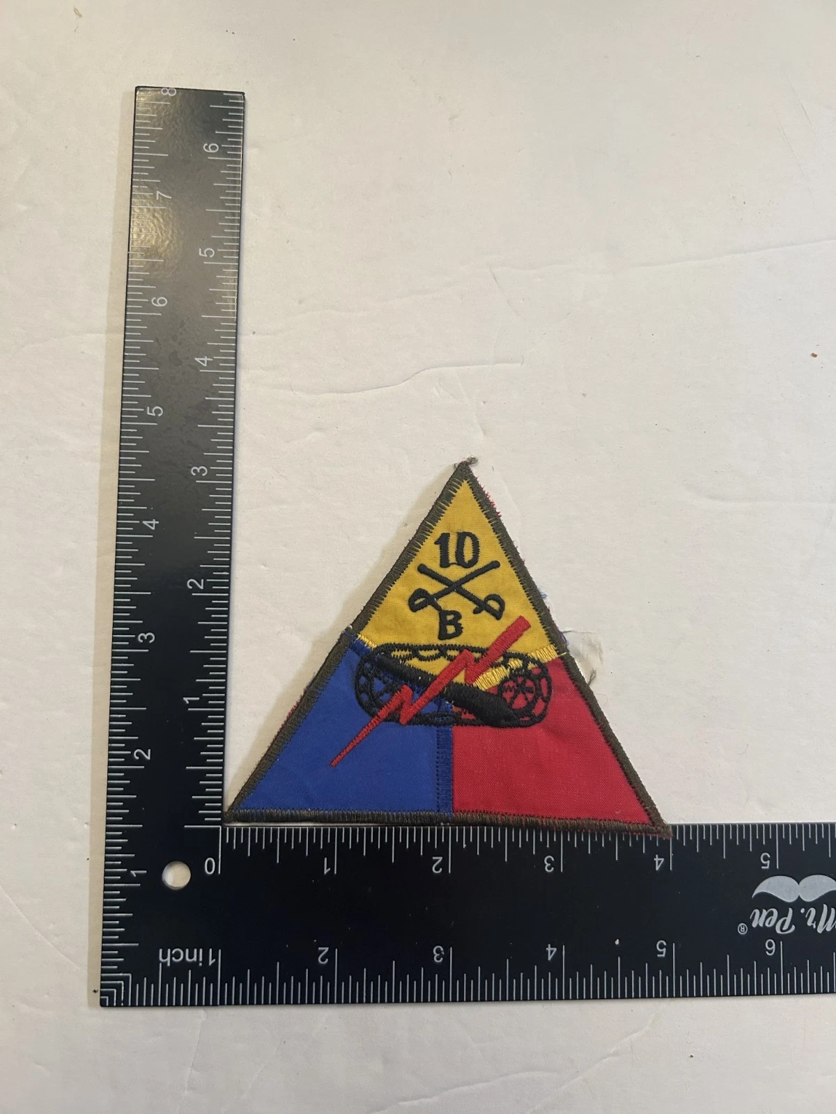 MH1274 Original US Army 1970s Unit Patch "B" Troop 10th Cavalry Regiment IR46A