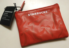 YOU GET 1 Starbucks Red Card Pouch 2025 Holiday Red Ribbon