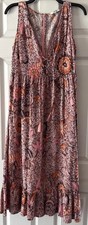 Madewell Lace-Up Ruffle-Hem Midi Dress Womens 4 Boho Cottagecore Casual Paisley