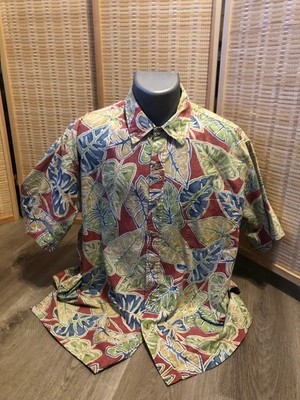 Cooke Street Hawaiian Button Up Shirt 100% Cotton  Red Yellow Green XL H89