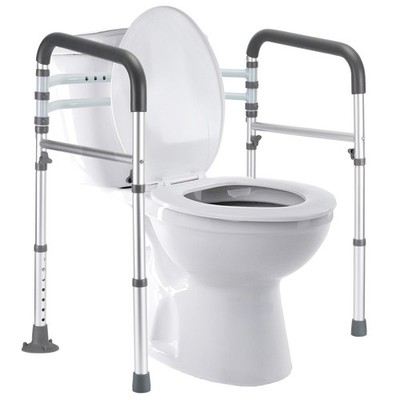 Lianjindun Toilet Safety Rails (350 lb), Adjustable Frame for Gray