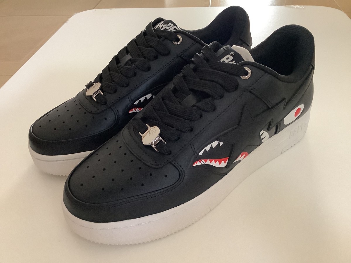 Authentic a bathing ape bape bape sta shark black men US 11 new
