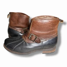 Frye Veronica Brown Shearling Leather Engineer Duck Boots Women's Size 10