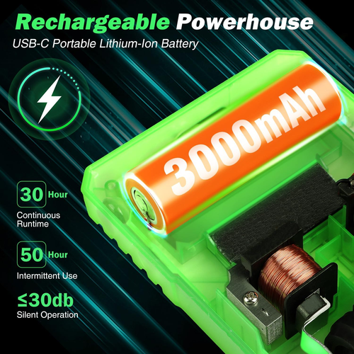 Aeratore Ricaricabile per Secchio Esca con Batteria 3000Mah, Aeratore Esca con XXL - Foto 2 di 6