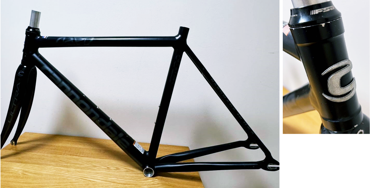 パーツ Cannondale capo 50size Cannondale CAPO Frame Set Track Bike Black 50 Size Good condition