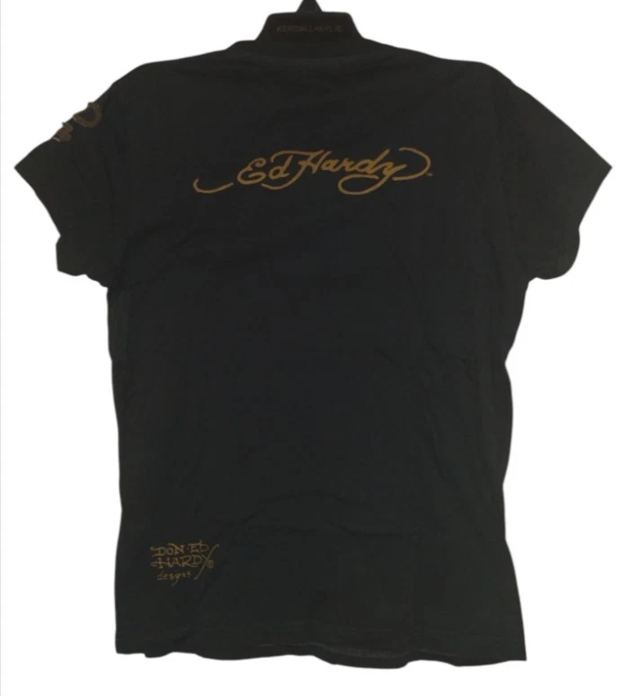 Camiseta Ed Hardy Niñas Talla 10 Puntada Negra Camiseta Tigre Y2K Retro Usada Desteñida Nueva Con Etiquetas  Foto 3 de 4