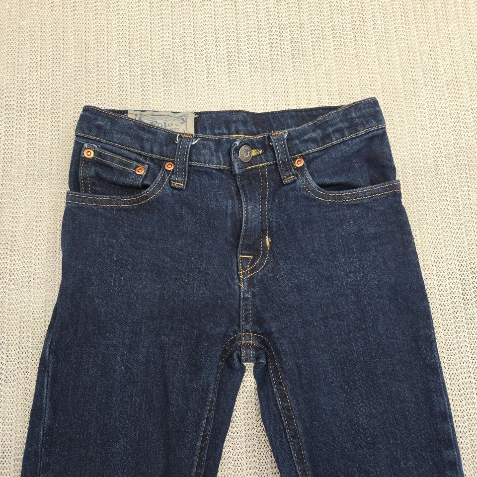 Polo Ralph Lauren Jeans Youth Boys 6 Dark Wash Blue Denim 5-Pocket Straight Leg - Image 3 of 4