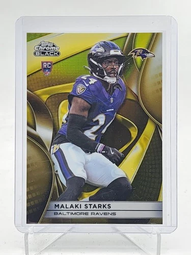 MALAKI STARKS 2025 TOPPS CHROME BLACK ROOKIE GOLD REFRACTOR RC /50 RAVENS Q7485
