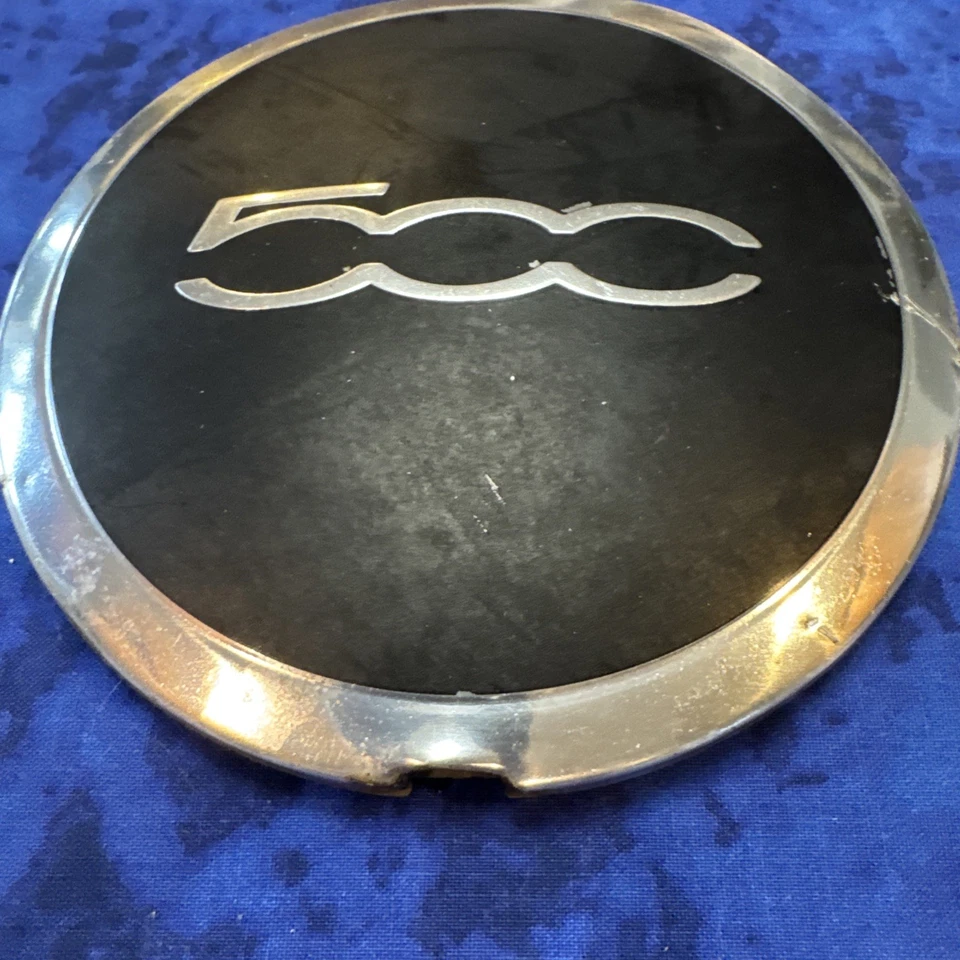 (1) Tapa central de rueda de aluminio Fiat 500 2012-2017 OEM 68078419AB Foto 4 de 4