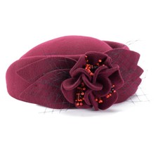 Lady Vintage Style Felt Wool Fascinator Cocktail Cheltenham Fesitval Hat A131