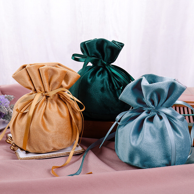 6PCS Velvet Cloth Drawstring Bags Gift Bag Jewelry wedding candy bag