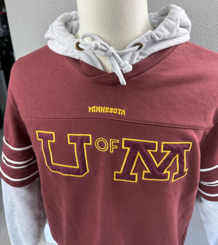 47 Brand University Minnesota Golden Golphers VINTAGE Hoodie Sweatshirt Large - Picture 2 of 7