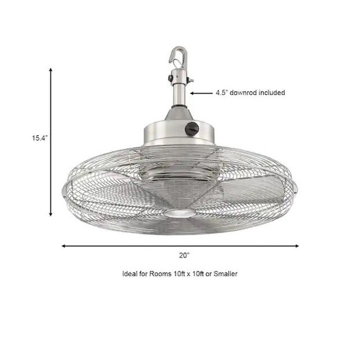 Home Decorators Collection Calthorpe 20 in. Portable Brushed Nickel Ceiling Fan - Picture 3 of 9