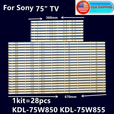 Full Set LED Backlight Strips  KDL-75W855C KDL-75W850C 750TV07 V1 750TV08 V1