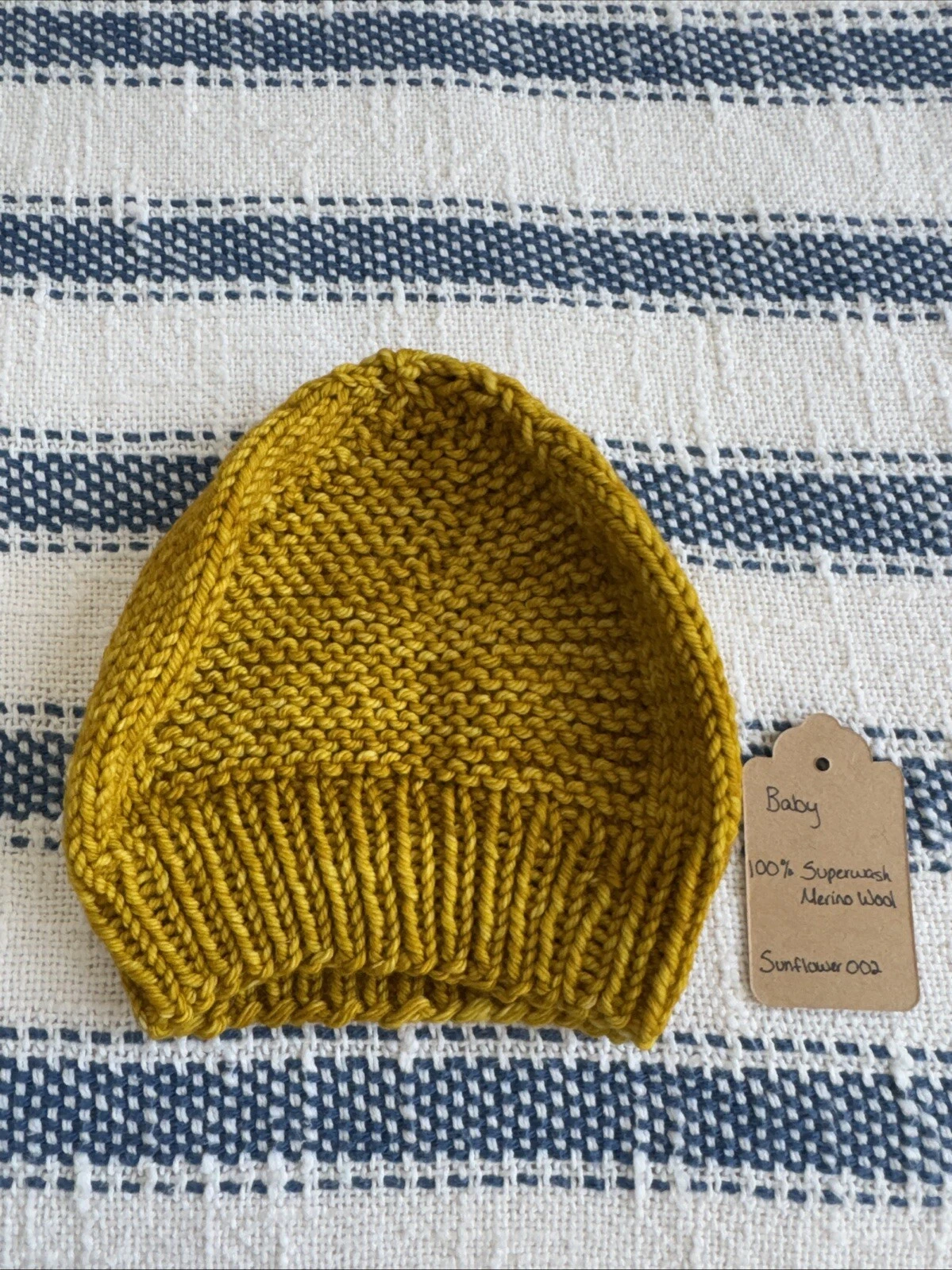 Baby Hat 100% Merino Washable Wool Yellow Handmade NEW boho