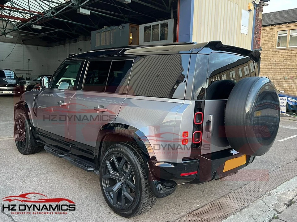 PARA LAND ROVER DEFENDER 110 L663 2020+ PASOS DE RUEDA NEGRO BRILLANTE GUARDABARROS MOLDURAS ANCHAS - Imagen 4 de 4