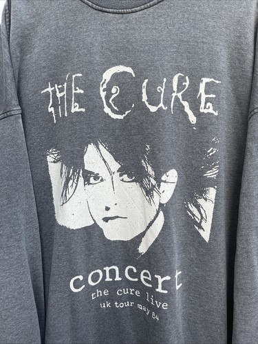 The Cure Concert 1984 Tour Retro Sweatshirt Grau H&M Herren Große L - Bild 3 von 7