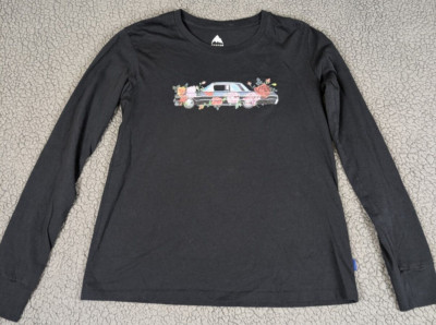 Burton Shirt Top Womens Size XS Long Sleeve Roses Goth Skater Surfer Ski