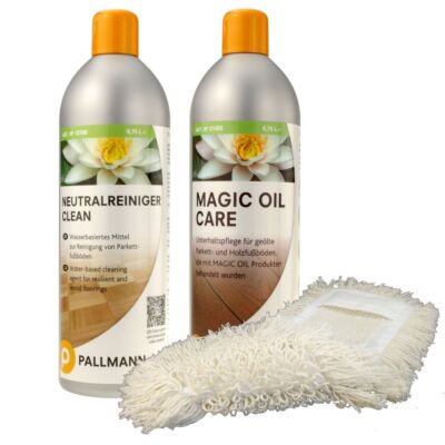 Trevendo  Set Pallmann Magic oil Care + Neutralreiniger á 0,75 L & Baumwollmopp