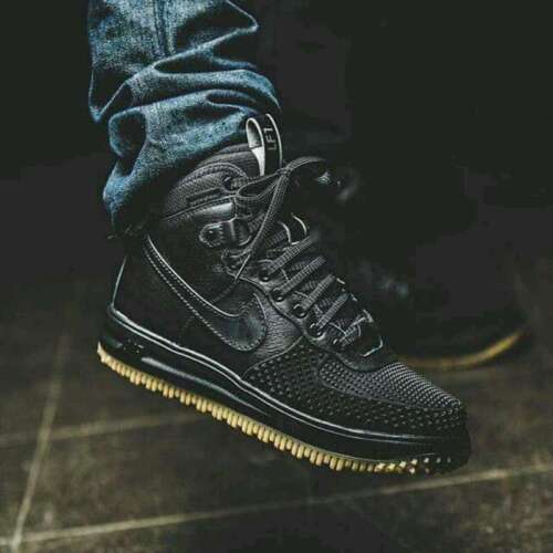 NEW NIKE LUNAR AIR FORCE LF1 DuckBoot Black Wheat Gum DUCK BOOT 805899 003 - Afbeelding 1 van 74