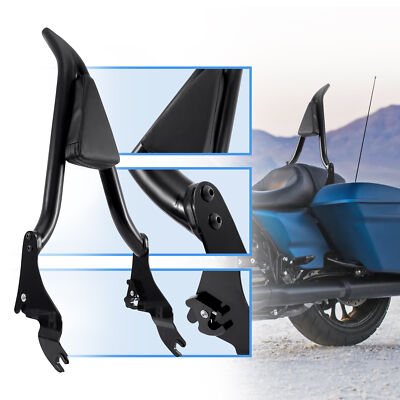 22'' Backrest Sissy Bar Fit For Harley Touring Road Glide Street Road King 09-23