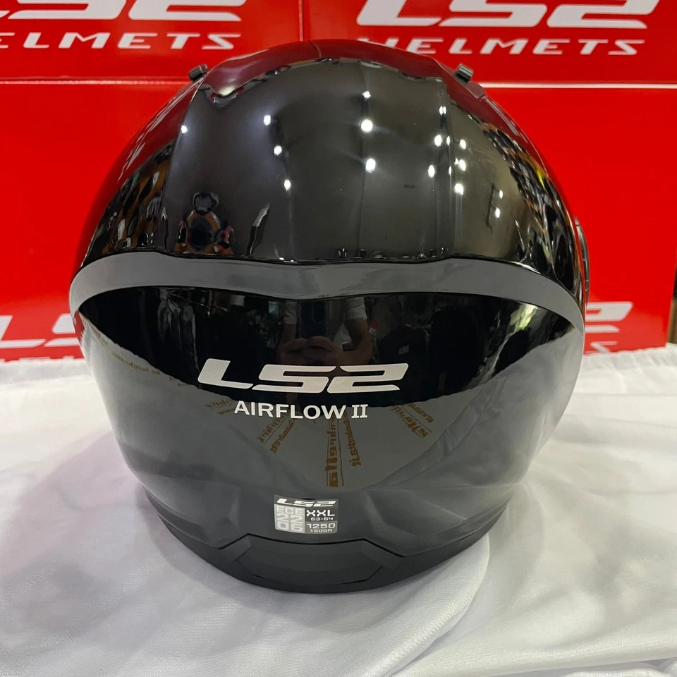 CASCO LS2 AIRFLOW II OF616 - NERO LUCIDO CON VISIERA LUNGA NERA LS2 - Imagen 4 de 4