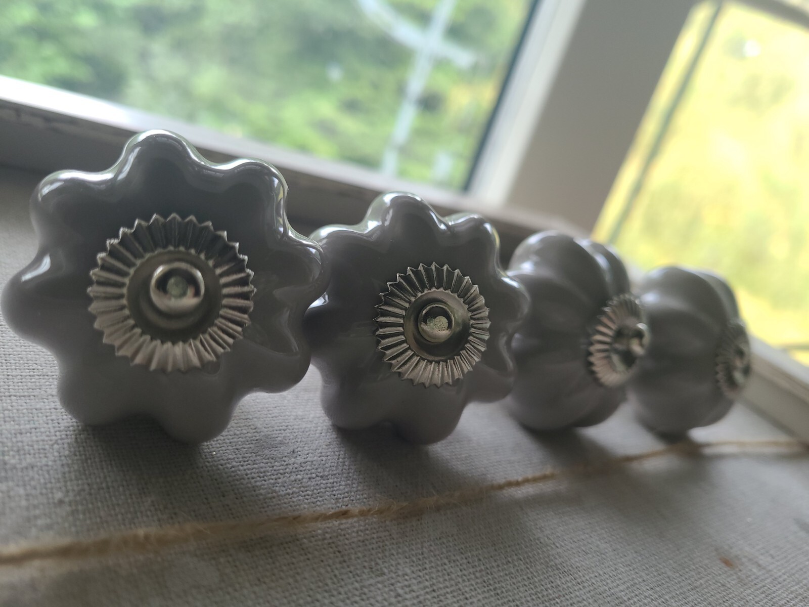 4 grey ceramic door knobs eBay