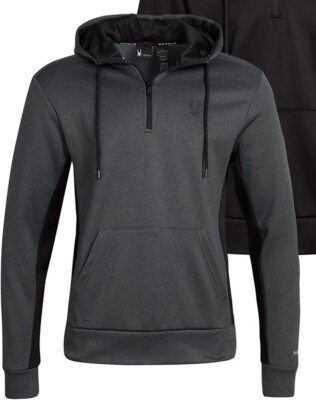 Spyder Active Men's Full Zip Hoodie Jacket – 4-Way Stretch, Moisture Wicking, Size Medium