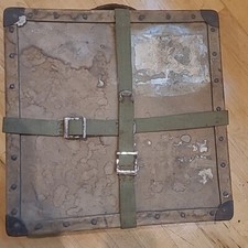 Antique Film Shipping Case 15 x 15" Fiberboard W/Straps Metal Corners