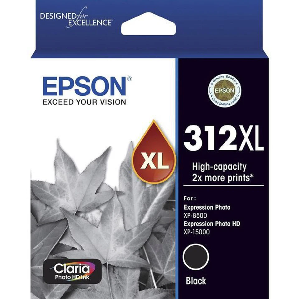 GENUINE Original Epson 312XL Claria Value Pack /6 Ink Cartridge XP-8500 XP-15000