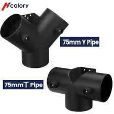 75mm Adjustable T Piece/Y Branch Outlet Connector w/Vavle Flap For Diesel Heater