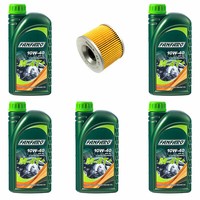 MotoröL ÖLfilter OX61D Set 10W40 5 Liter FüR Honda CBX Kawasaki ZZR Yamaha XJR