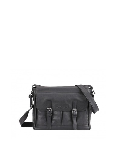 Sacoche Bandoulière BOTKIER Leela En Cuir Noir - Taille Moyenne - Neuf Avec Étiquette