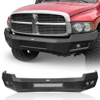 Full Width Front Bumper w/ LED Spotlights for 2003 2004 2005 Dodge Ram 2500 3500